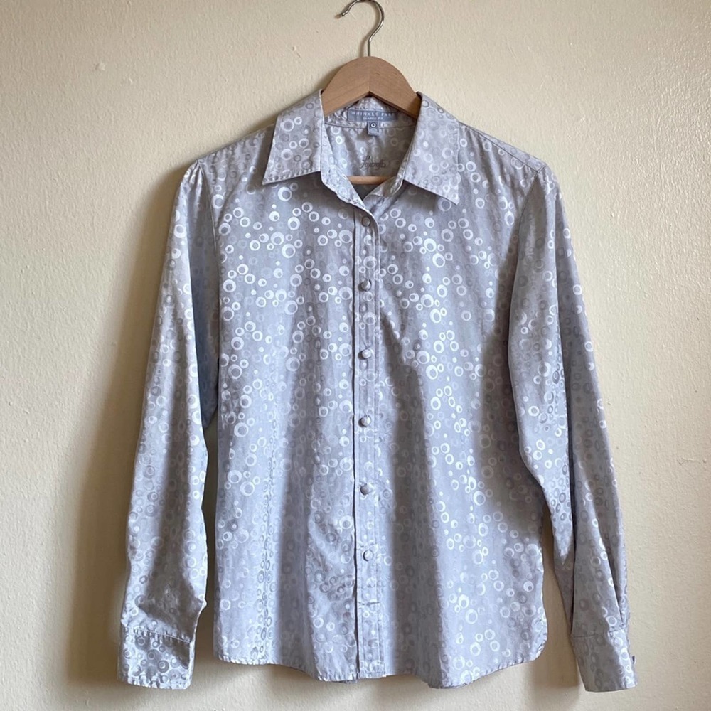 Vintage Foxcroft Sliver Disco-ball Button Down